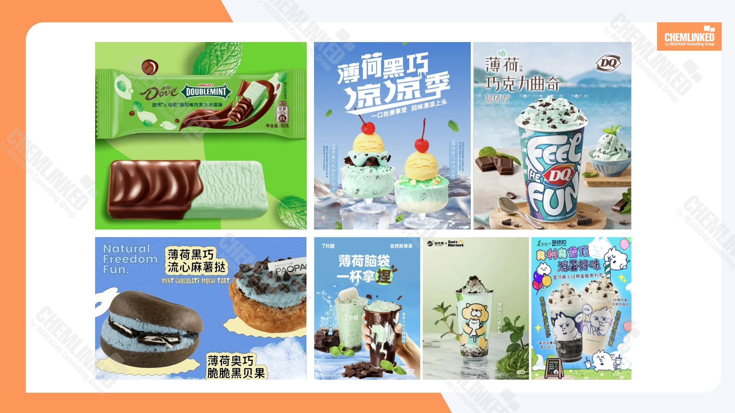 Dove&Doublemint's mint chocolate ice cream and the application of this flavor across food categories